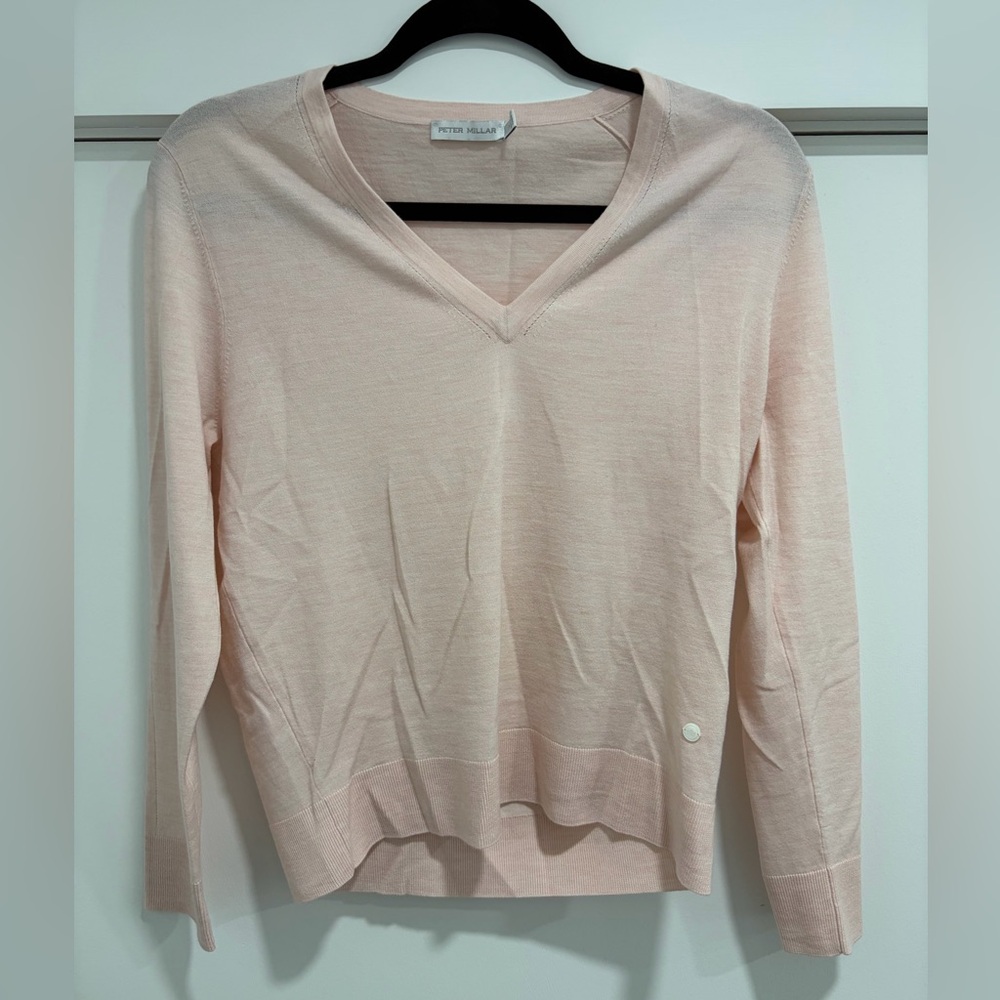 Peter Millar Soft Pink V-Neck Sweater